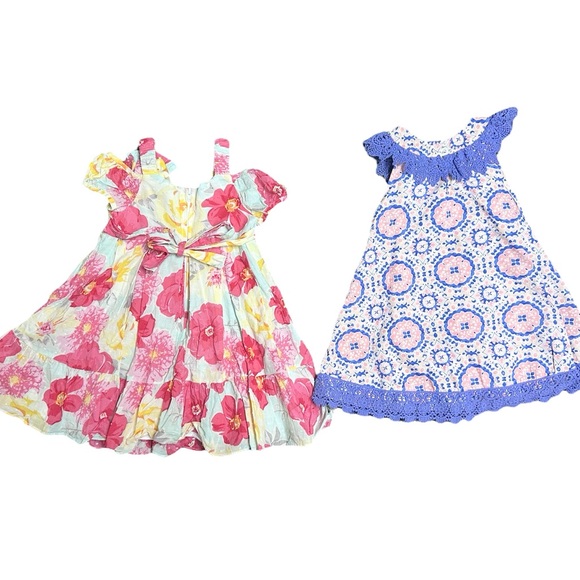Girls' Vibrant Floral and Geometric Patterned Dress Duo size 3T spring dresses - Picture 5 of 5